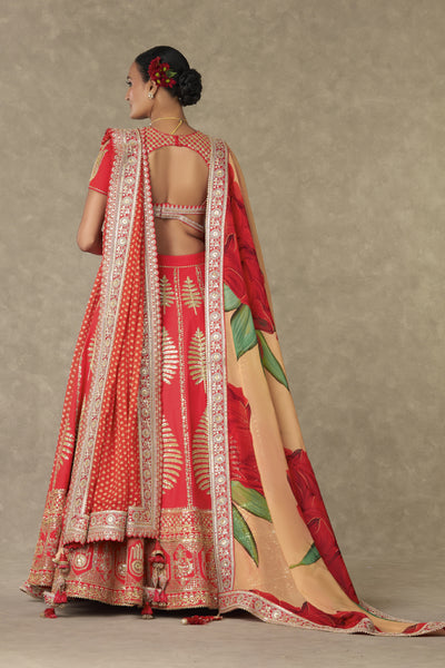 Masaba Red Paan Patti Lehenga Set indian designer wear online shopping melange singapore