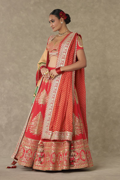 Masaba Red Paan Patti Lehenga Set indian designer wear online shopping melange singapore