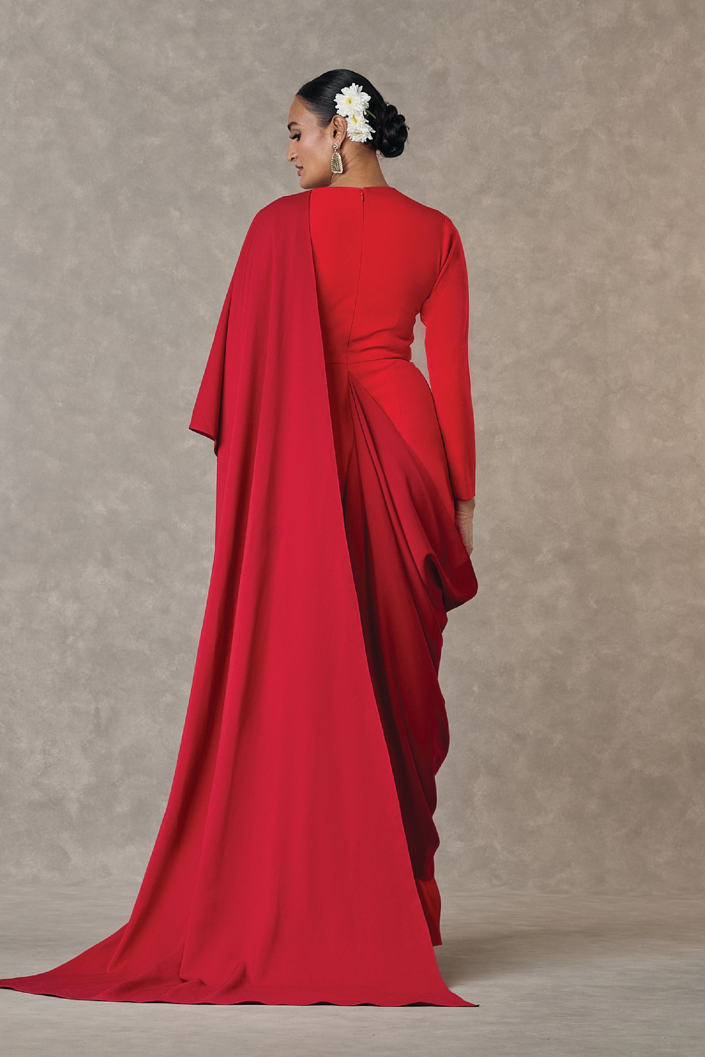 Masaba Red Son Chidiya Saree Gown indian designer wear online shopping melange singapore