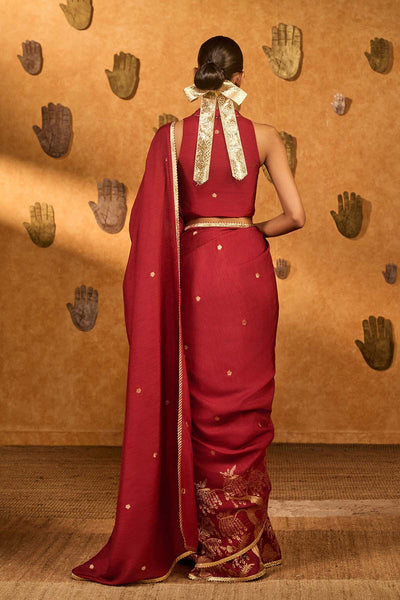 Masaba Red Zen Saree indian designer wear online shopping melange singapore 