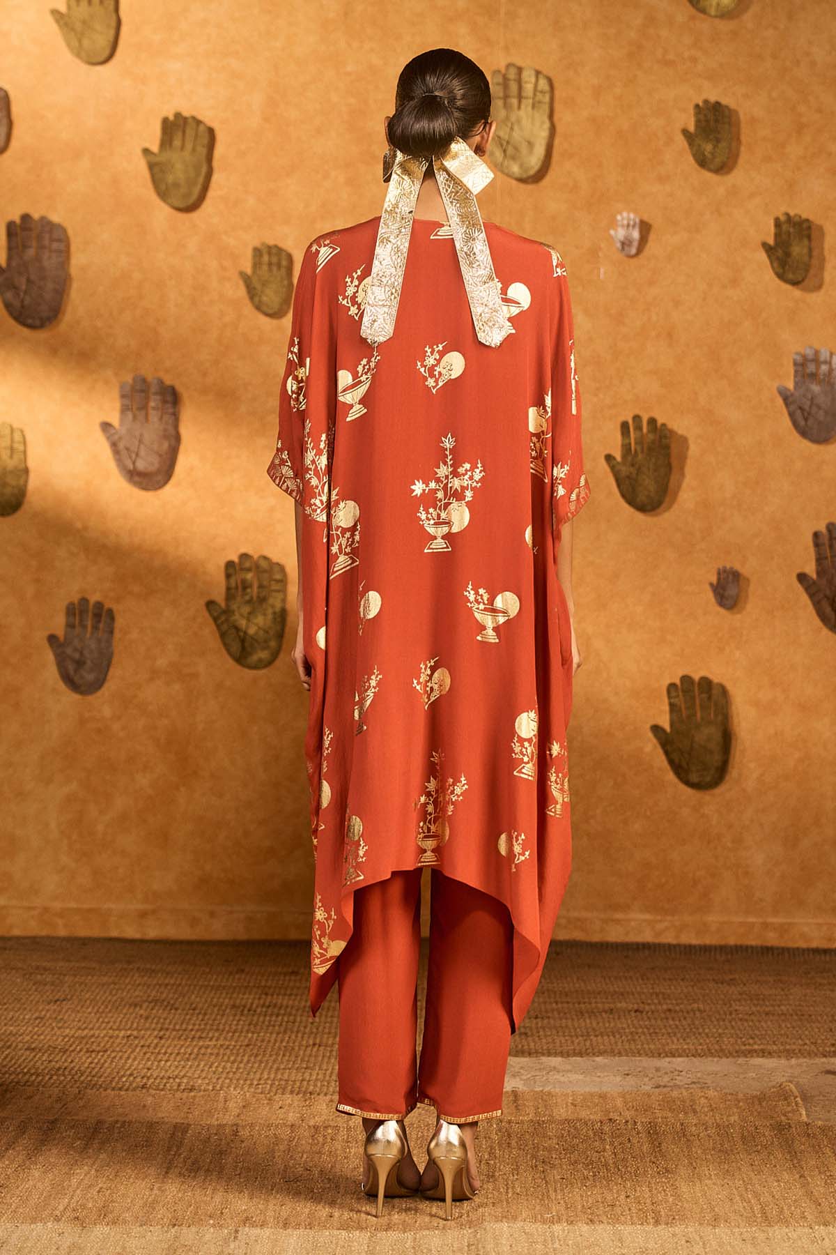 Masaba Rust Moon Garden Kurta Set indian designer wear online shopping melange singapore