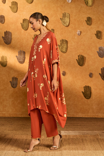 Masaba Rust Moon Garden Kurta Set indian designer wear online shopping melange singapore