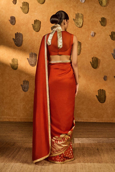 Masaba Rust Snow Light Saree indian designer wear online shopping melange singapore 