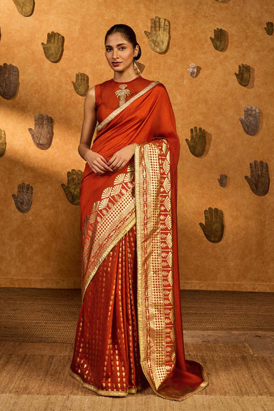 Masaba Rust Snow Light Saree indian designer wear online shopping melange singapore 