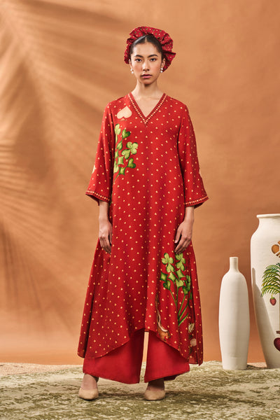 Masaba Rust Spade Blossom Kaftan indian designer wear online shopping melange singapore
