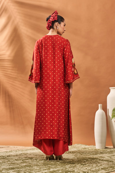 Masaba Rust Spade Blossom Kaftan Set indian designer wear online shopping melange singapore