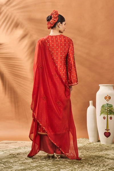 Masaba Rust Striped All Fours Kurta Set indian designer wear online shopping melange singapore
