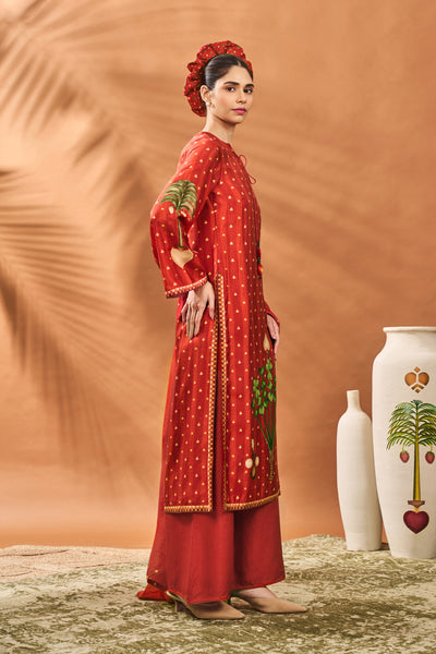 Masaba Rust Striped All Fours Kurta Set indian designer wear online shopping melange singapore