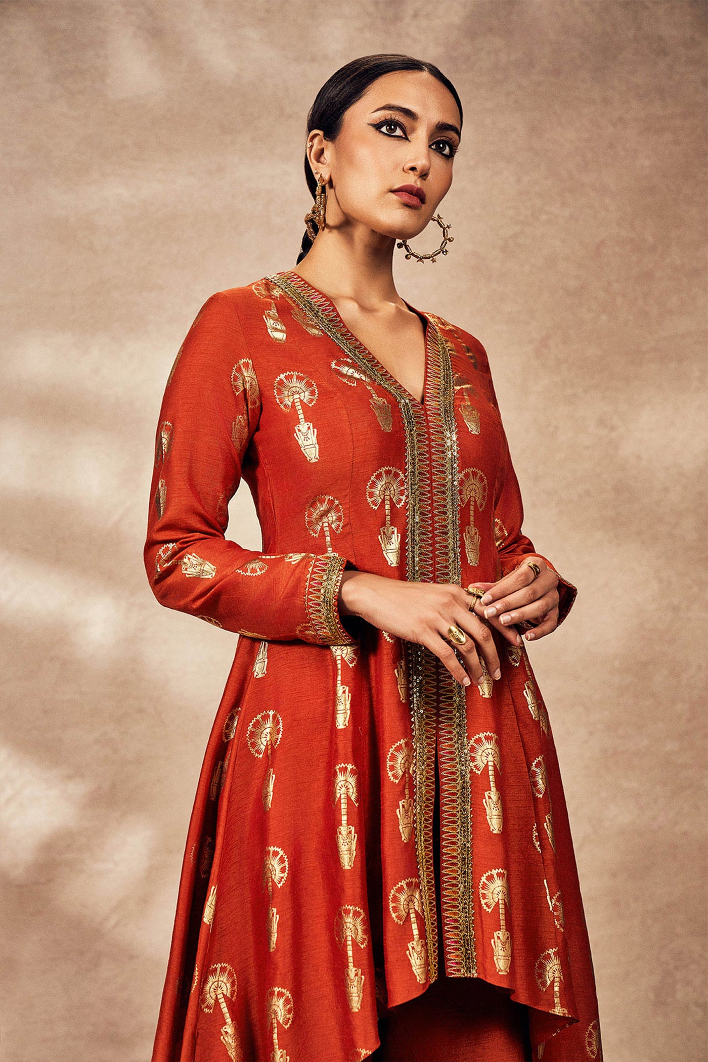 Masaba Rust Traveler's Palm Tunic Set indian designer wear online shopping melange singapore