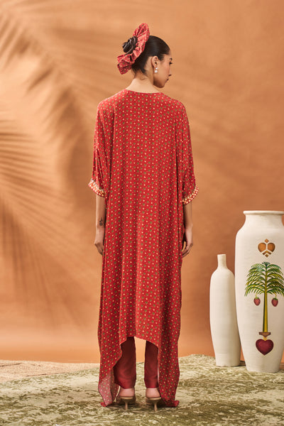 Masaba Rust Tree Of Hearts Tunic Set indian designer wear online shopping melange singapore