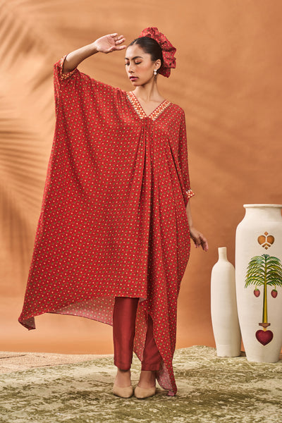 Masaba Rust Tree Of Hearts Tunic Set indian designer wear online shopping melange singapore