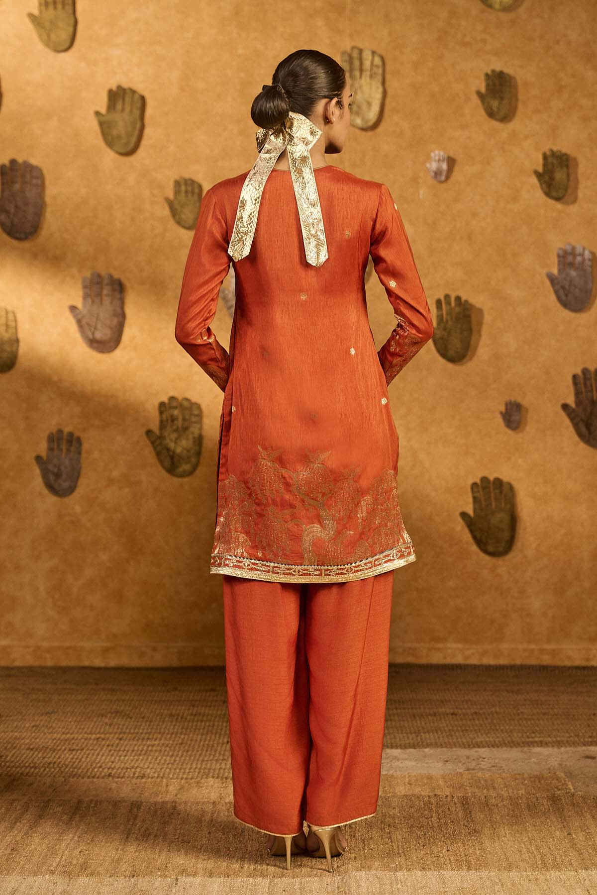Masaba Rust Zen Kurta Set indian designer wear online shopping melange singapore 