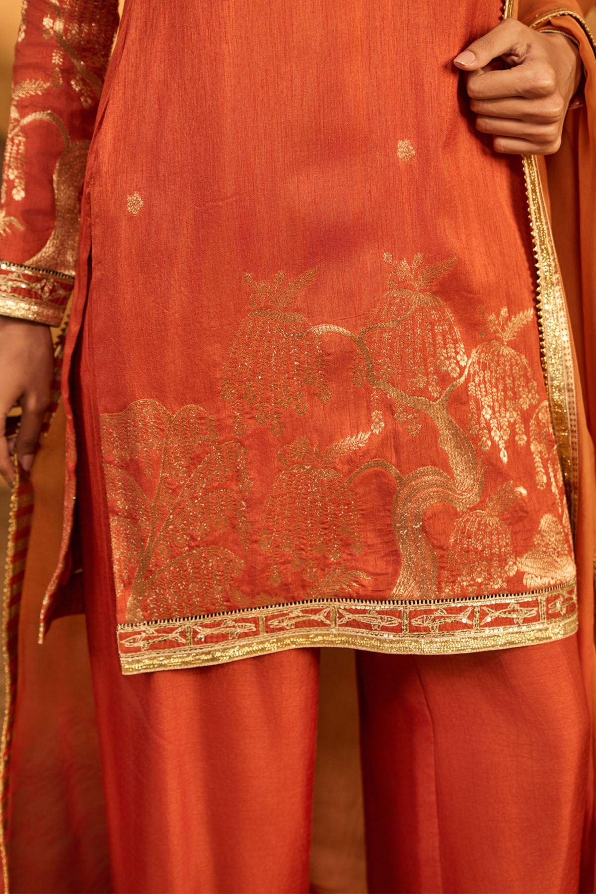 Masaba Rust Zen Kurta Set indian designer wear online shopping melange singapore 