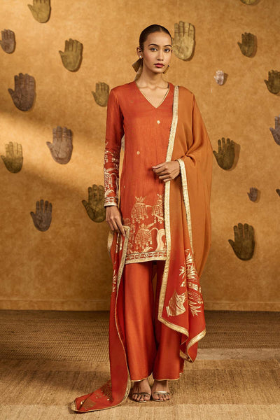 Masaba Rust Zen Kurta Set indian designer wear online shopping melange singapore 