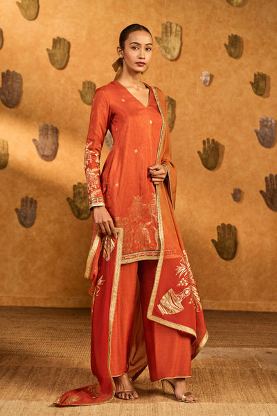 Masaba Rust Zen Kurta Set indian designer wear online shopping melange singapore 