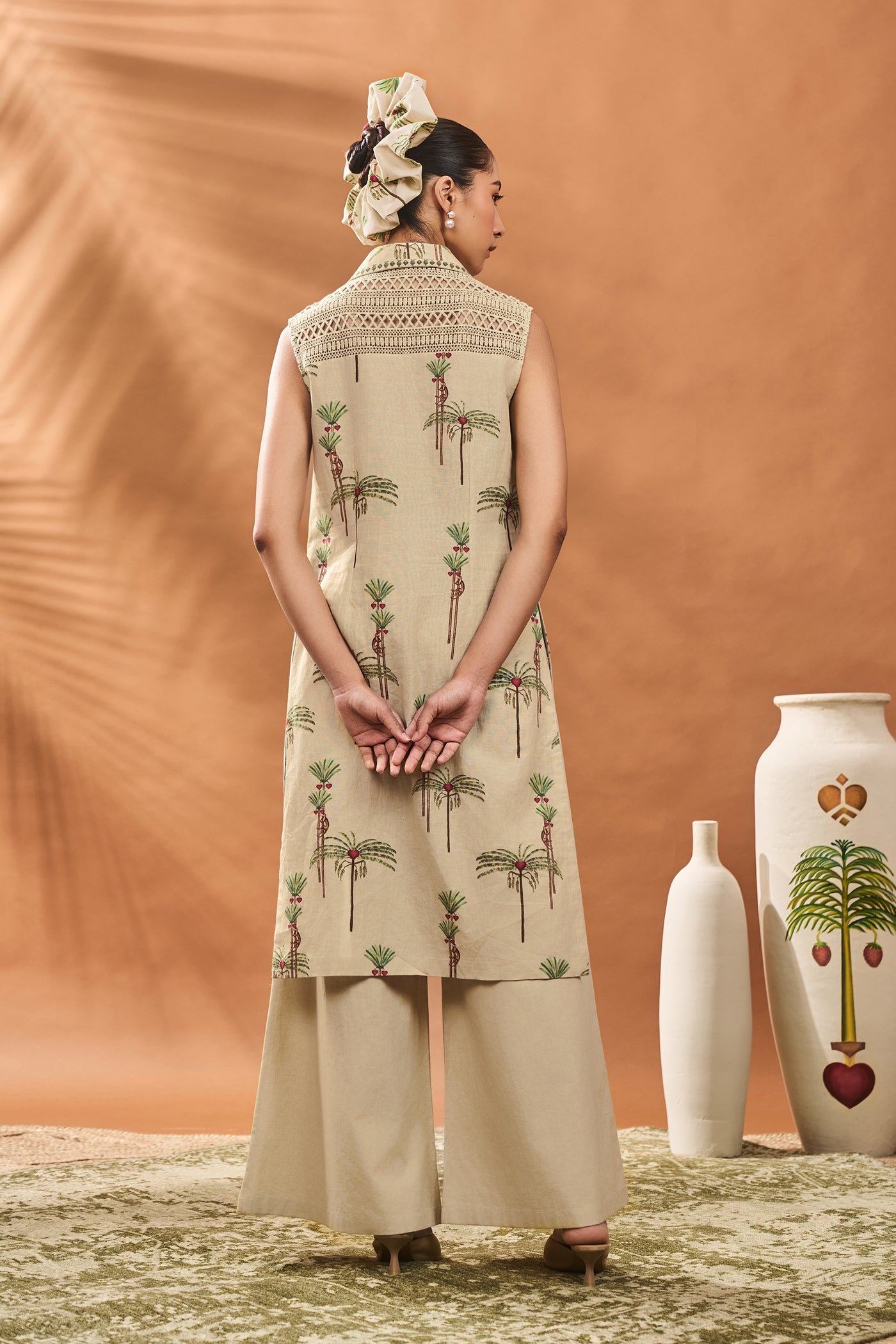 Masaba Sage Green Blooming Board Tunic Set indian designer wear online shopping melange singapore

