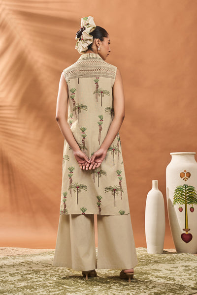 Masaba Sage Green Blooming Board Tunic Set indian designer wear online shopping melange singapore
