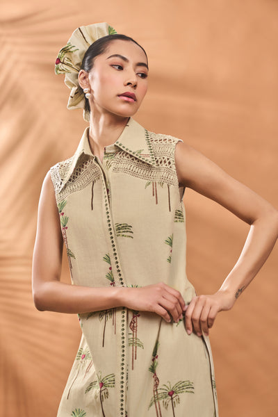 Masaba Sage Green Blooming Board Tunic Set indian designer wear online shopping melange singapore
