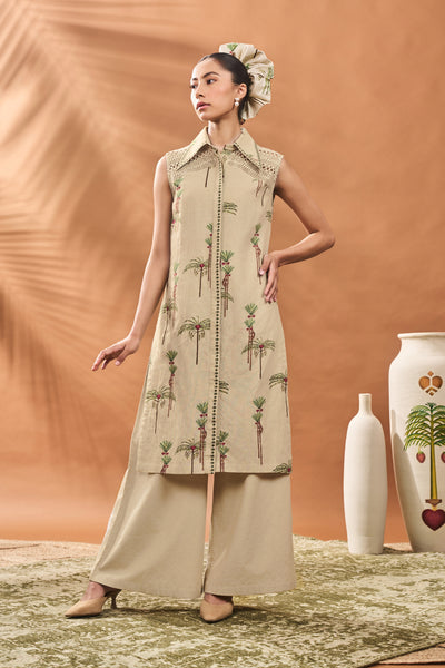 Masaba Sage Green Blooming Board Tunic Set indian designer wear online shopping melange singapore
