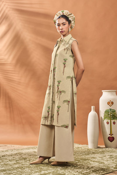 Masaba Sage Green Blooming Board Tunic Set indian designer wear online shopping melange singapore
