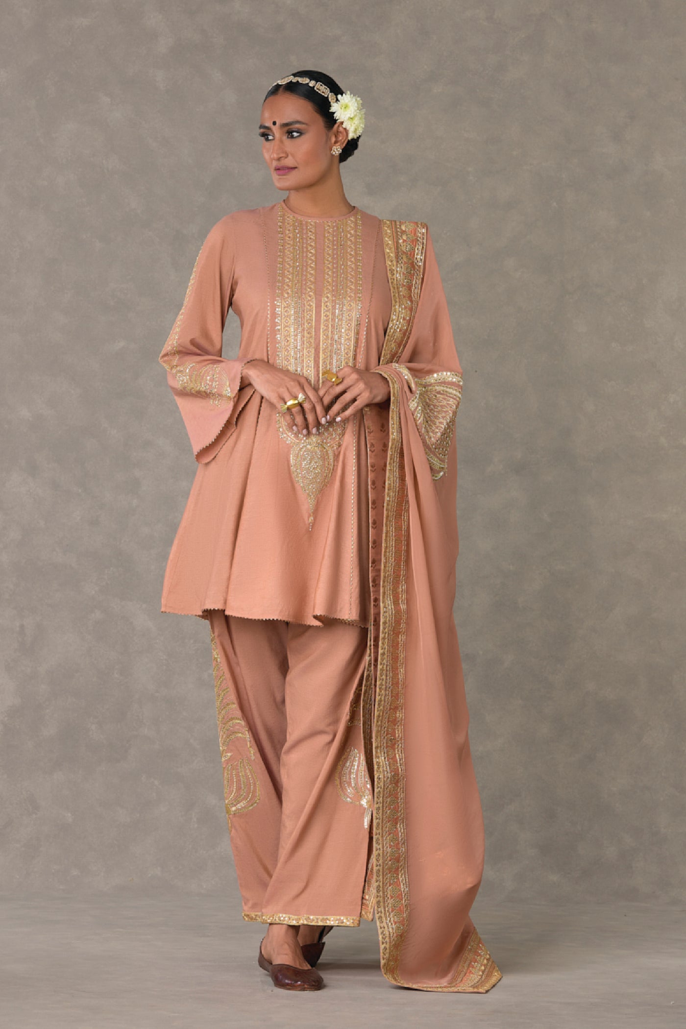 Masaba Salmon Anar-Phool Kurta Set indian designer wear online shopping melange singapore