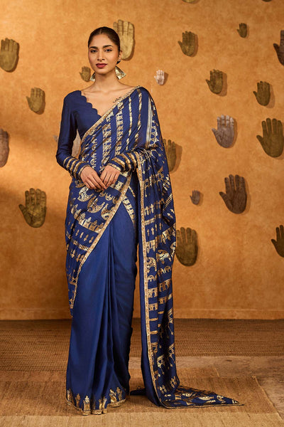 Masaba Sapphire Midas Touch Saree indian designer wear online shopping melange singapore 
