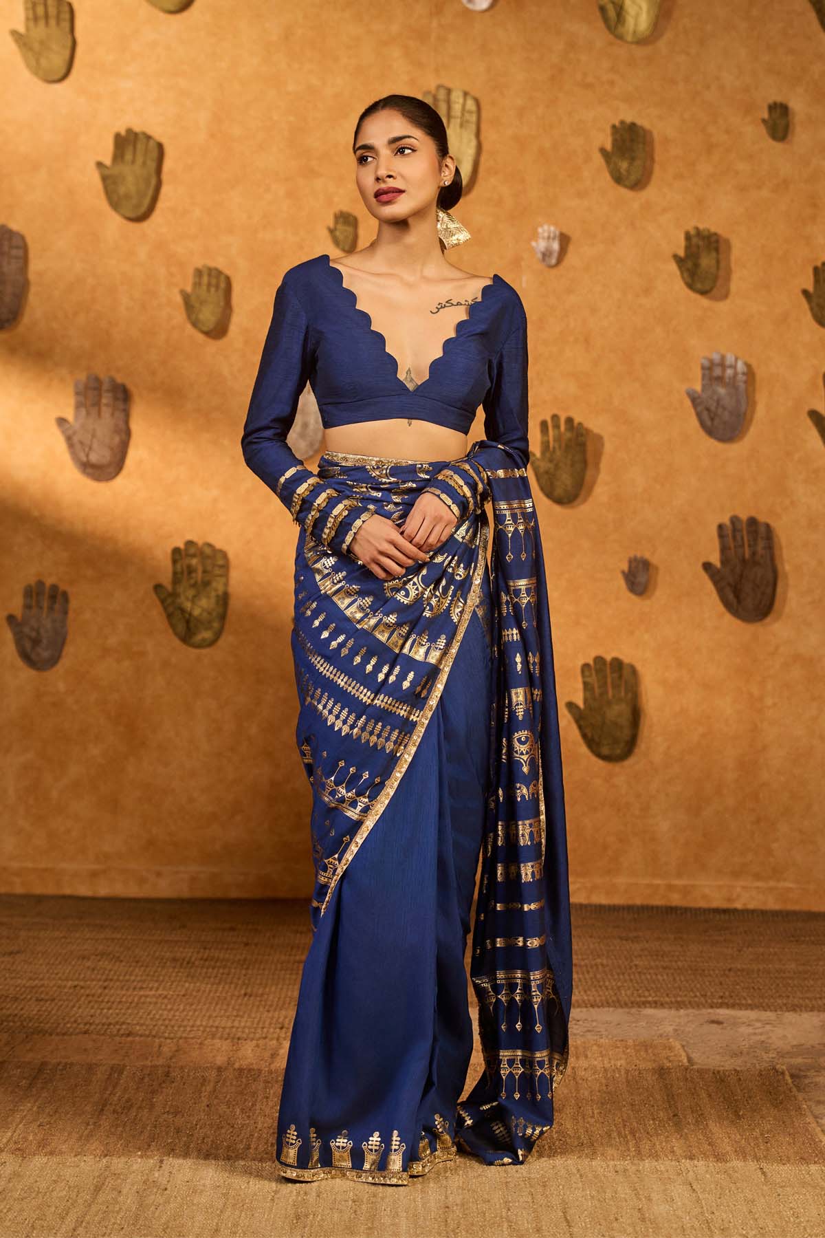 Masaba Sapphire Midas Touch Saree indian designer wear online shopping melange singapore 