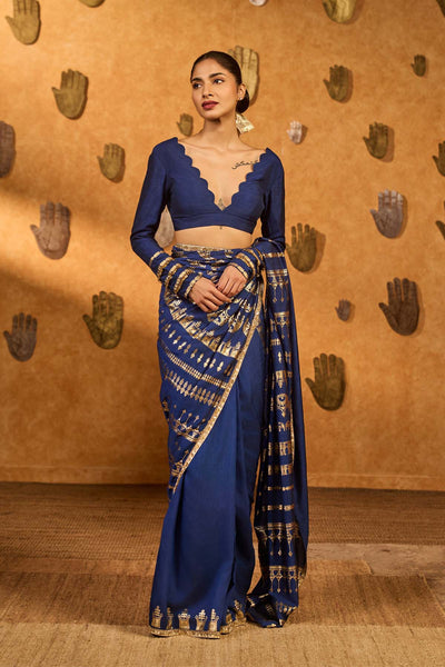 Masaba Sapphire Midas Touch Saree indian designer wear online shopping melange singapore 
