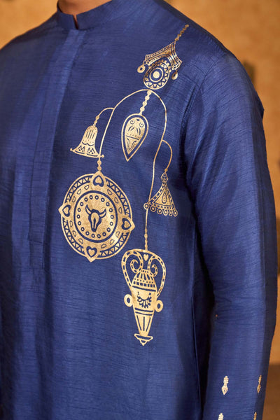 Masaba Menswear Sapphire Trinklet And Pots Kurta Set indian designer wear online shopping melange singapore 