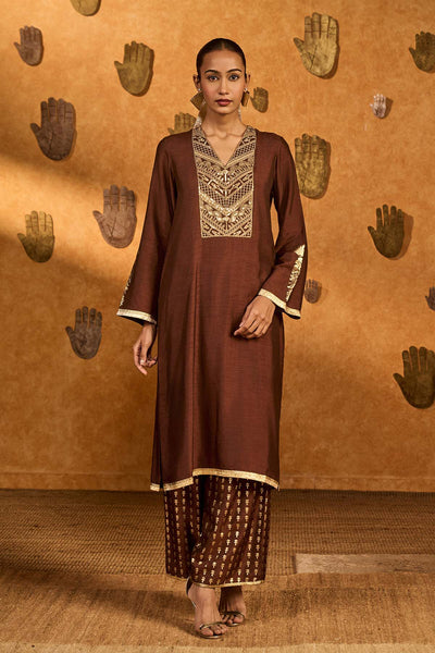 Masaba Sepia Cherry Vine Kurta Set indian designer wear online shopping melange singapore 

