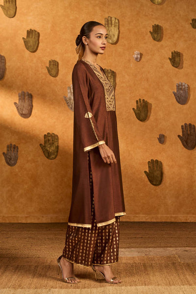 Masaba Sepia Cherry Vine Kurta Set indian designer wear online shopping melange singapore 
