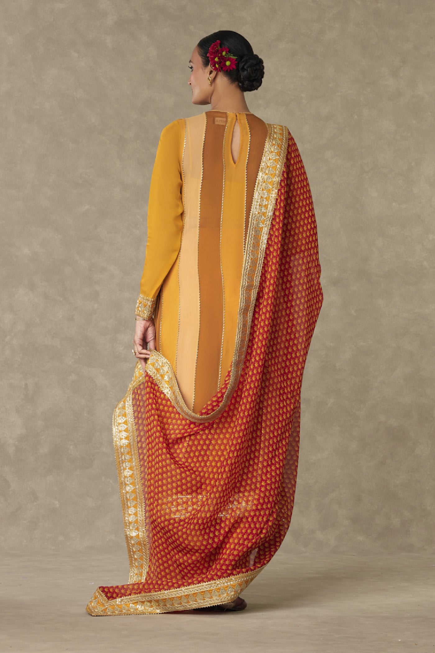 Masaba Yellow Sorbet Son Patti Kurta Set indian designer wear online shopping melange singapore