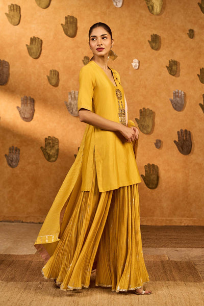 Masaba Spiced Ochre Gilded Kettle Kurta Set indian designer wear online shopping melange singapore