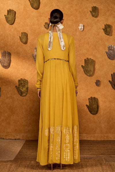 Masaba Spiced Ochre Pop Pendant Anarkali Set indian designer wear online shopping melange singapore 