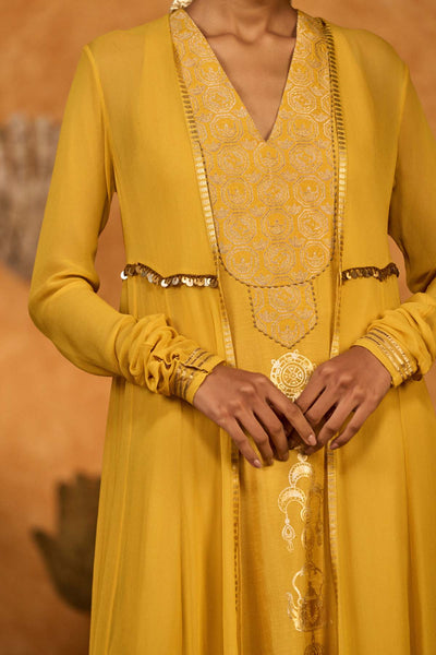 Masaba Spiced Ochre Pop Pendant Anarkali Set indian designer wear online shopping melange singapore 