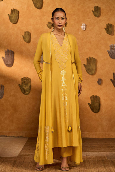 Masaba Spiced Ochre Pop Pendant Anarkali Set indian designer wear online shopping melange singapore 