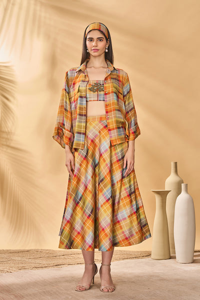 Masaba Sundowner Checkered Swing Set indian designer wear online shopping melange singapore