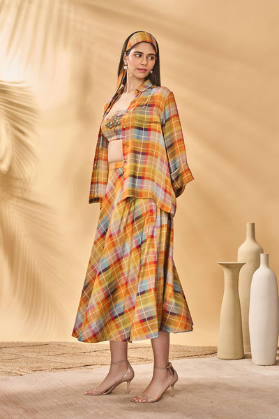 Masaba Sundowner Checkered Swing Set indian designer wear online shopping melange singapore