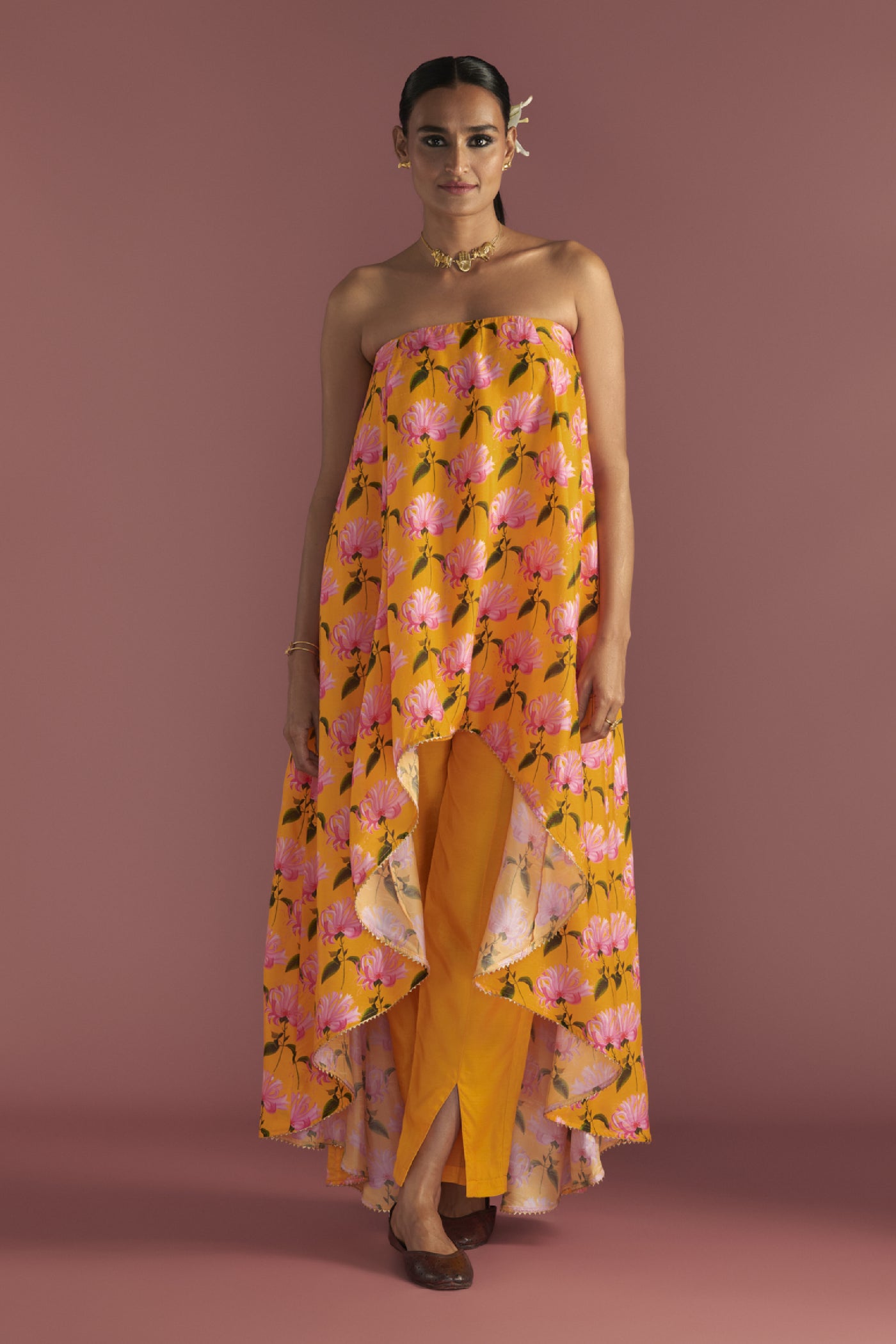 Masaba Sunshine  Mist Tube High-low Top Set Indian designer wear online shopping melange singapore