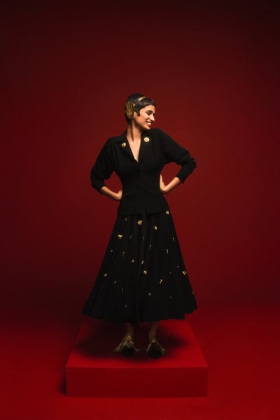 Masaba The Black Bombay Jacket Set indian designer wear online shopping melange singapore