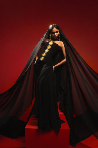 Masaba The Black Ghana Gator Corset Set indian designer wear online shopping melange singapore