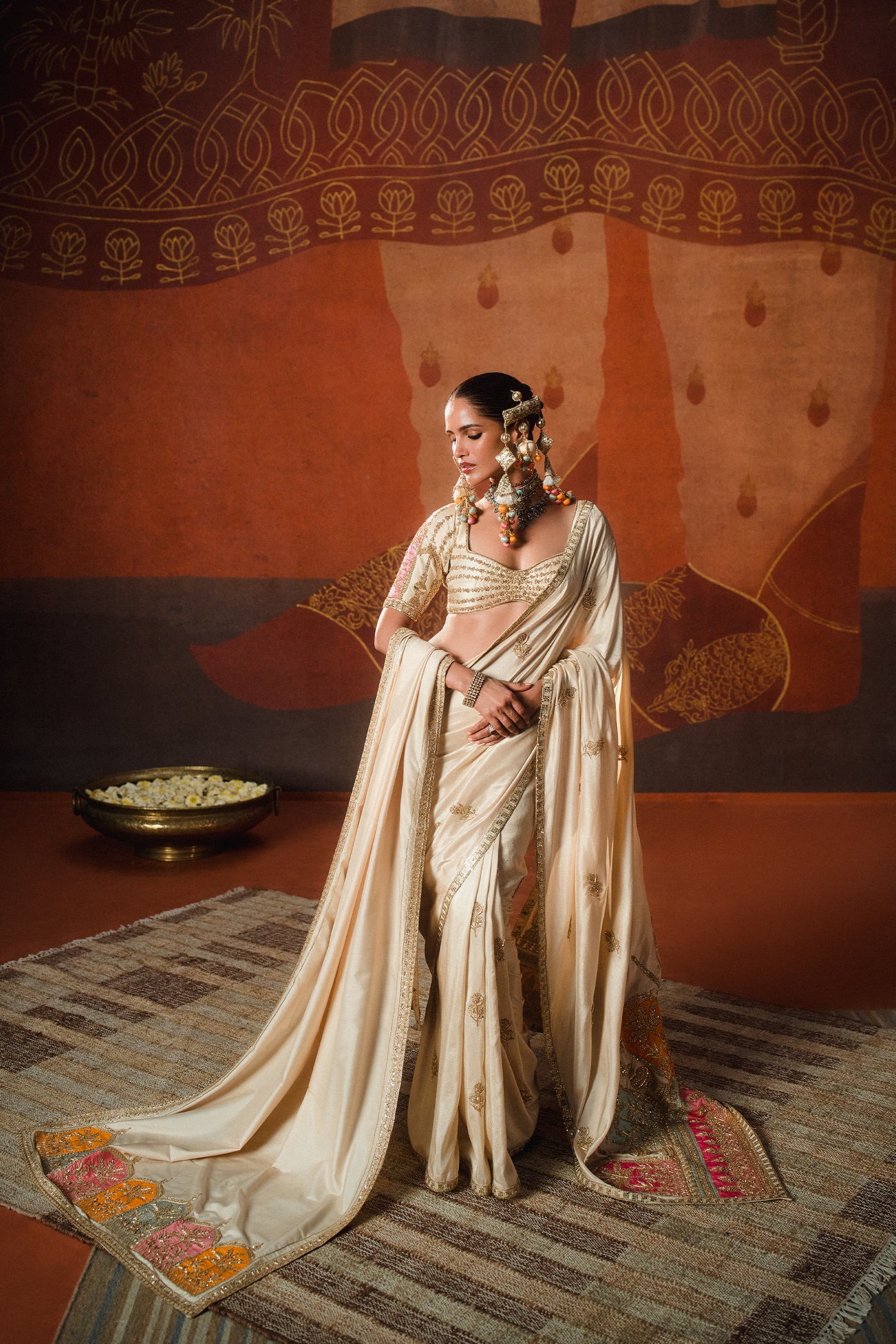 Masaba The Bombat Barfi Saree With Stole Set indian designer wear online shopping melange singapore