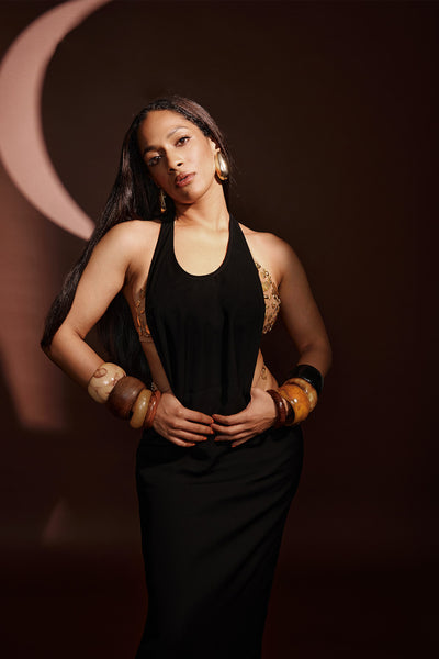 Masaba The Idgaf Dress With The Biscuit Bra And Whip indian designer wear online shopping melange singapore