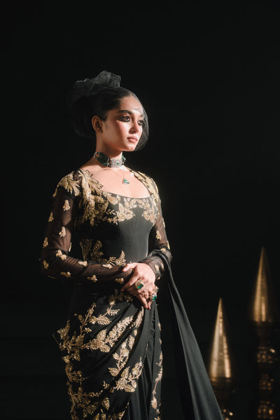 Masaba The Sunheri Bel Stitched Saree Set indian designer wear online shopping melange singapore