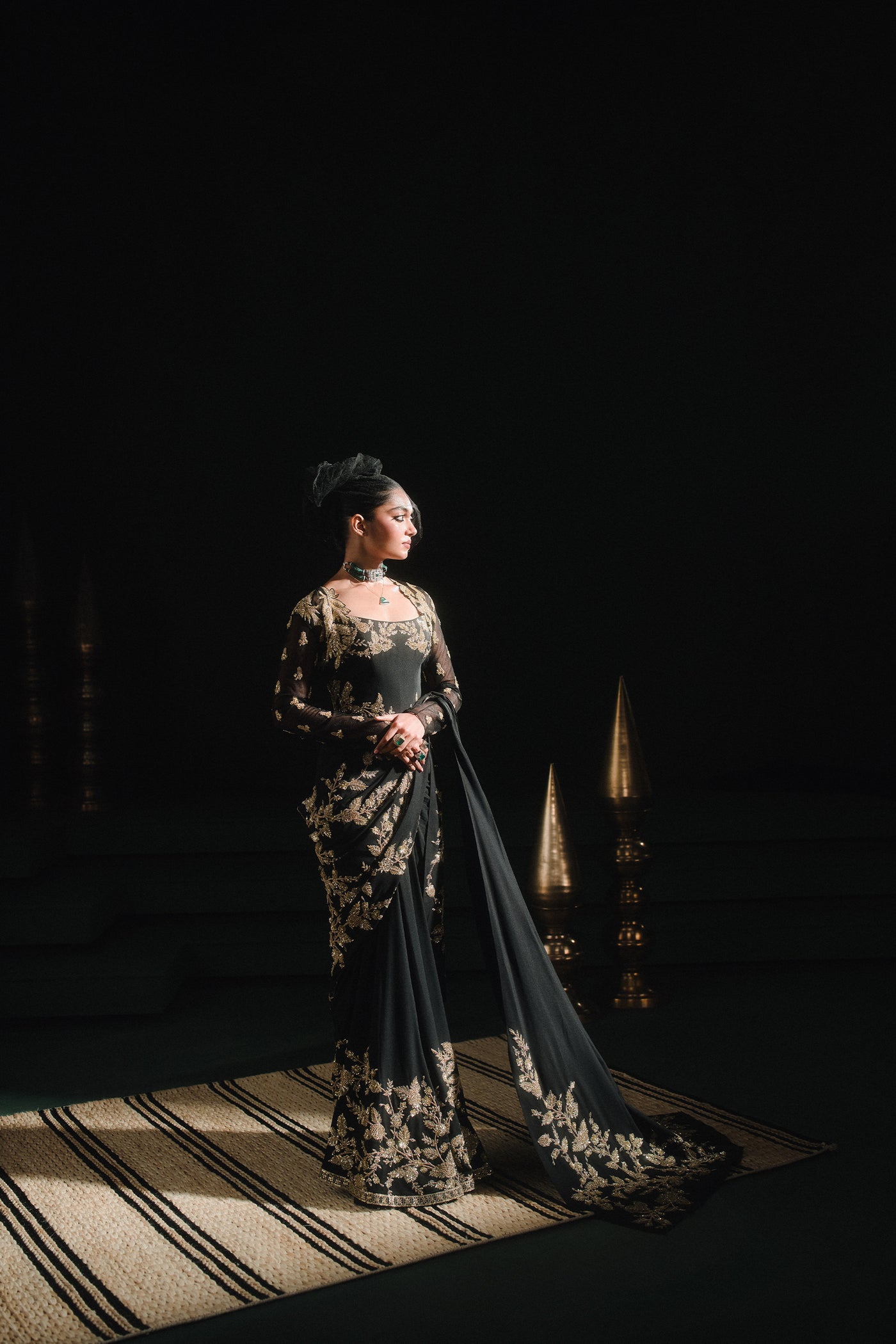 Masaba The Sunheri Bel Stitched Saree Set indian designer wear online shopping melange singapore