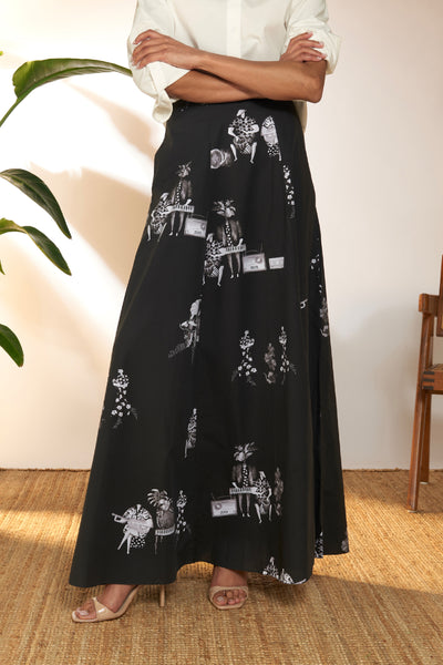 Masaba Tropical Greyscale Maxi Skirt indian designer wear online shopping melange singapore