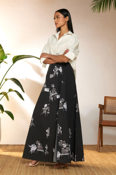Masaba Tropical Greyscale Maxi Skirt indian designer wear online shopping melange singapore