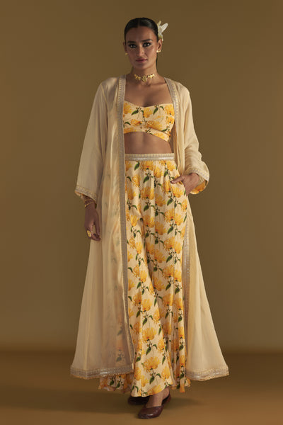 Masaba Vanilla Mist Cape Set Indian designer wear online shopping melange singapore