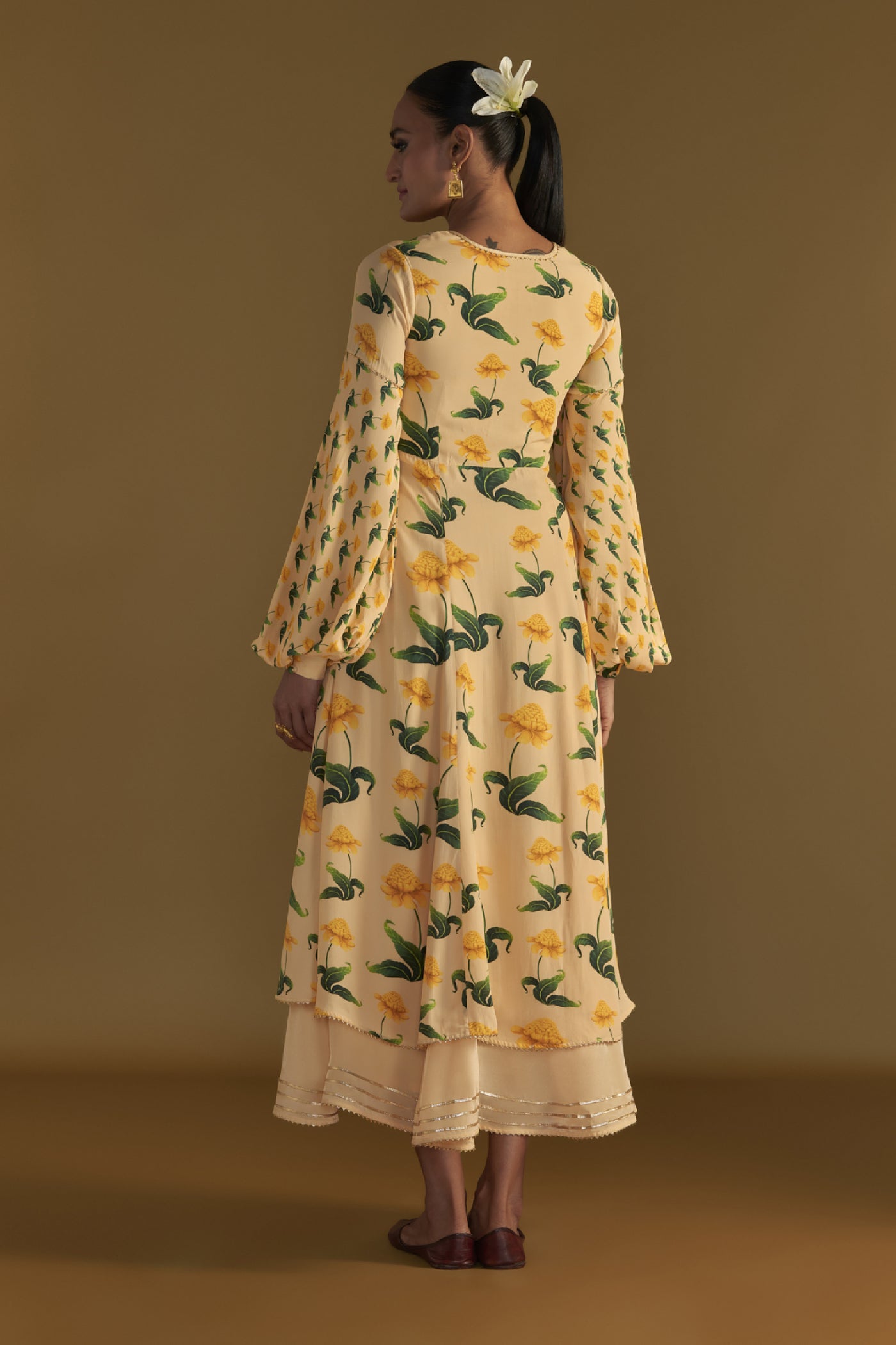 Masaba Vanilla Poppy Petal Kurta Dress Indian designer wear online shopping melange singapore