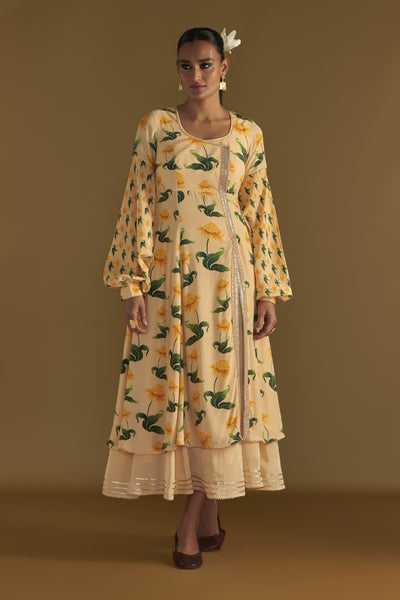 Masaba Vanilla Poppy Petal Kurta Dress Indian designer wear online shopping melange singapore